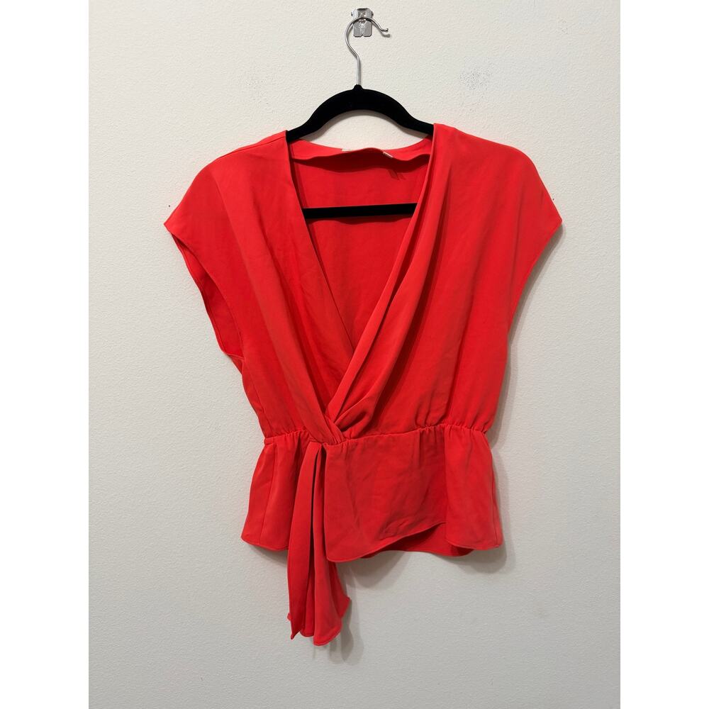 NWOT Aritzia Babaton Cherry Red Chronical Blouse Sz S $88 MSRP